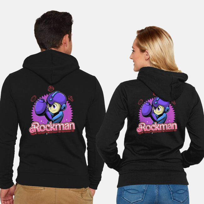 The Blue Bomber 2-Unisex-Zip-Up-Sweatshirt-Astrobot Invention