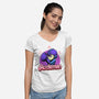 The Blue Bomber 2-Womens-V-Neck-Tee-Astrobot Invention