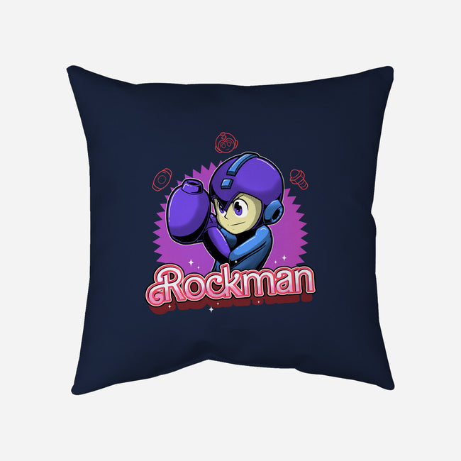 The Blue Bomber 2-None-Removable Cover-Throw Pillow-Astrobot Invention