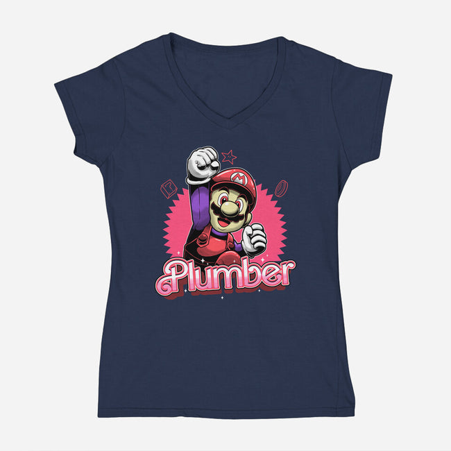 The Plumber-Womens-V-Neck-Tee-Astrobot Invention