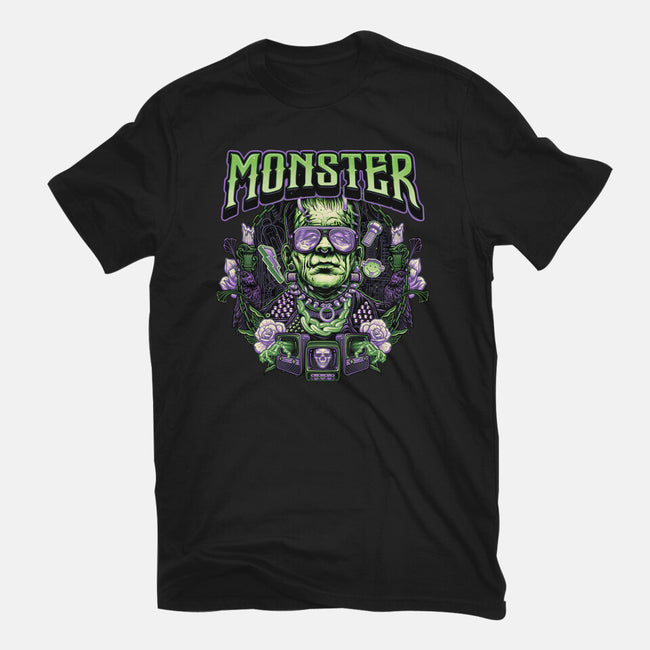 Punk Monster-Womens-Basic-Tee-glitchygorilla