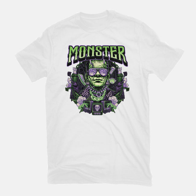 Punk Monster-Womens-Fitted-Tee-glitchygorilla