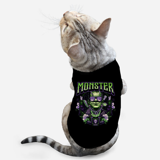 Punk Monster-Cat-Basic-Pet Tank-glitchygorilla