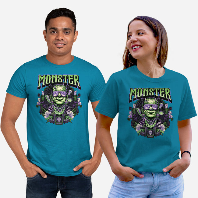 Punk Monster-Unisex-Basic-Tee-glitchygorilla