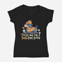 Dogtective Dachshund-Womens-V-Neck-Tee-NemiMakeit