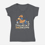 Dogtective Dachshund-Womens-V-Neck-Tee-NemiMakeit