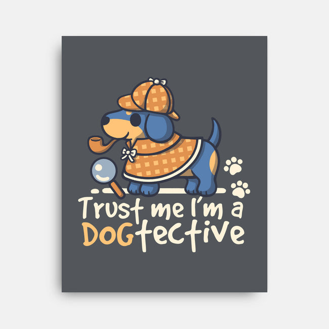 Dogtective Dachshund-None-Stretched-Canvas-NemiMakeit