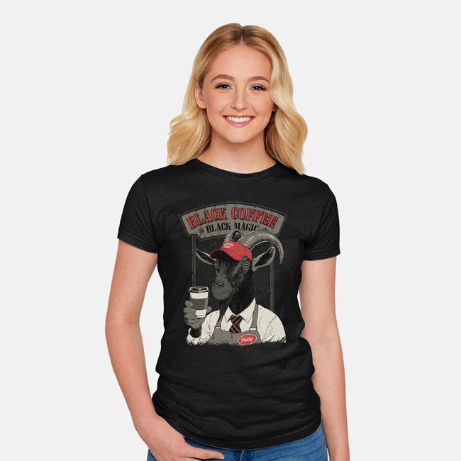 Black Coffee Barista-Womens-Fitted-Tee-Hafaell