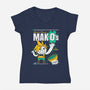 Mak-O's Cereal-Womens-V-Neck-Tee-Aarons Art Room