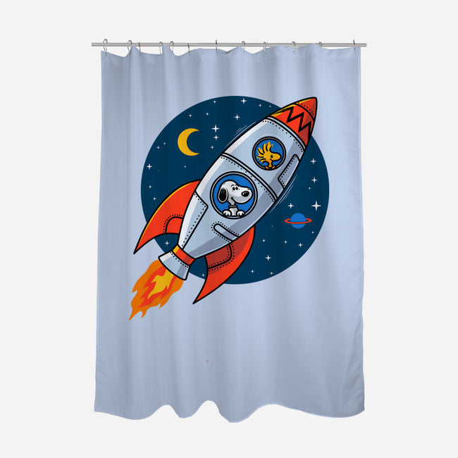 Space Beagle-None-Polyester-Shower Curtain-erion_designs