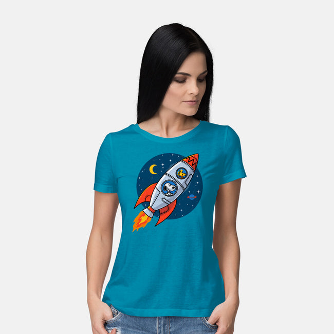 Space Beagle-Womens-Basic-Tee-erion_designs