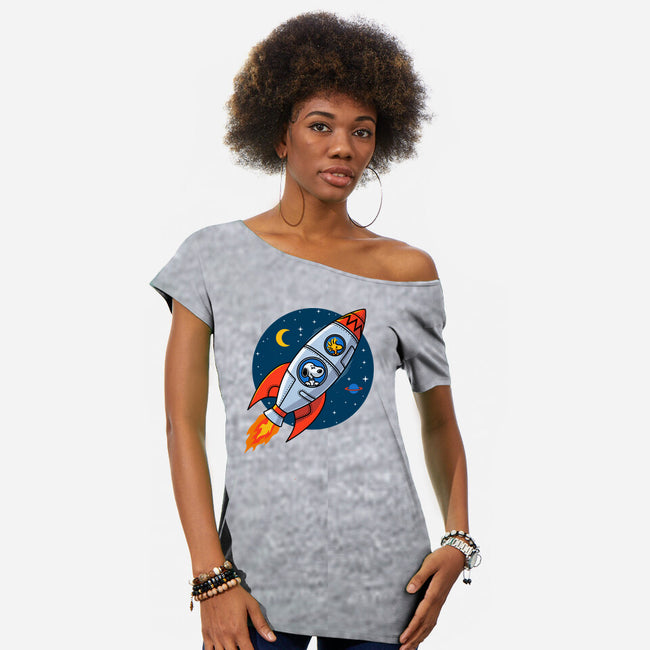 Space Beagle-Womens-Off Shoulder-Tee-erion_designs