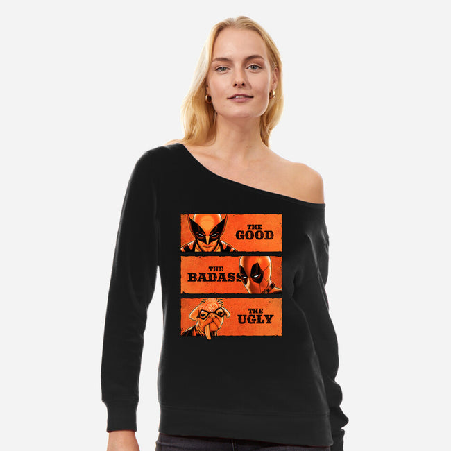 The Good The Badass The Ugly-Womens-Off Shoulder-Sweatshirt-patrickgp