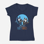 The Adventures Of Bluey And Bingo-Womens-V-Neck-Tee-jasesa