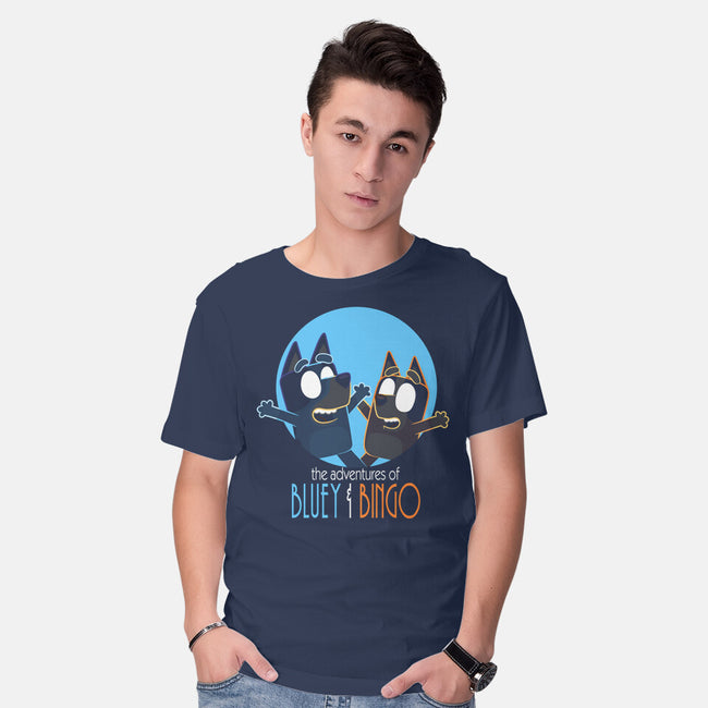 The Adventures Of Bluey And Bingo-Mens-Basic-Tee-jasesa