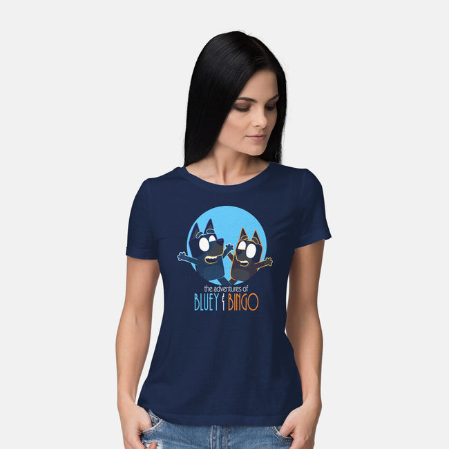 The Adventures Of Bluey And Bingo-Womens-Basic-Tee-jasesa