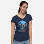 The Adventures Of Bluey And Bingo-Womens-V-Neck-Tee-jasesa