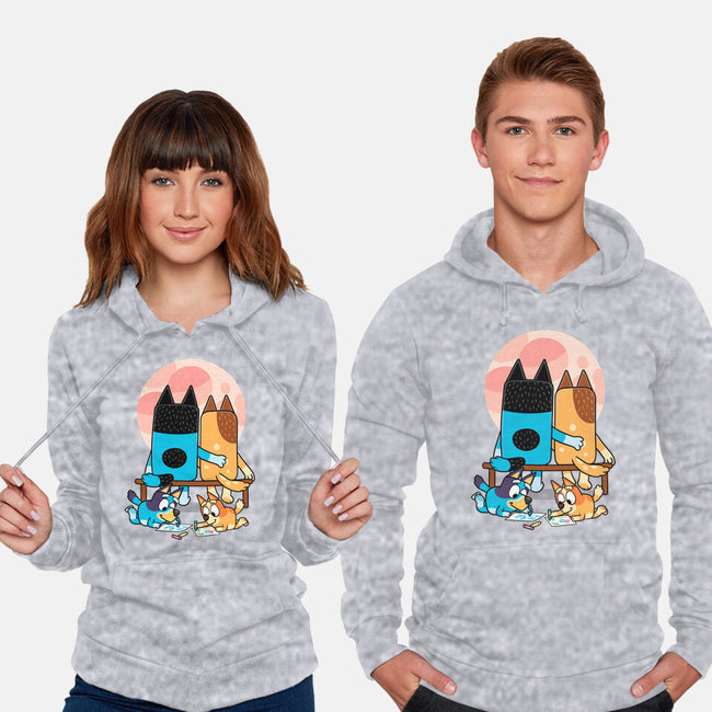 Heelers Gazing At The Moon-Unisex-Pullover-Sweatshirt-jasesa