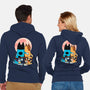 Heelers Gazing At The Moon-Unisex-Zip-Up-Sweatshirt-jasesa