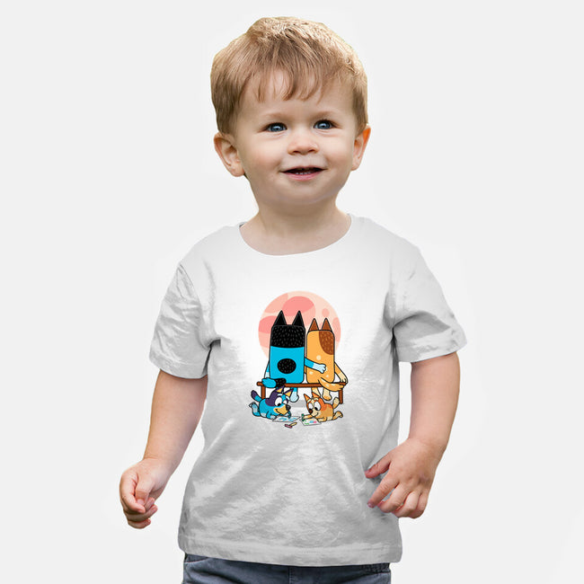 Heelers Gazing At The Moon-Baby-Basic-Tee-jasesa