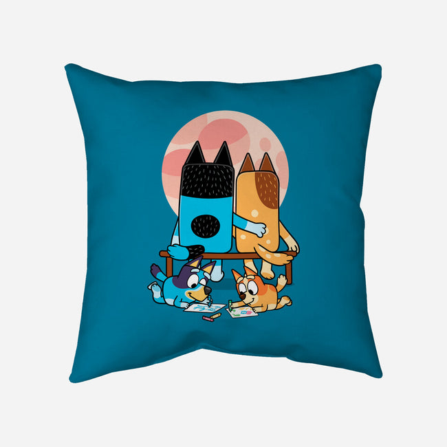 Heelers Gazing At The Moon-None-Removable Cover w Insert-Throw Pillow-jasesa