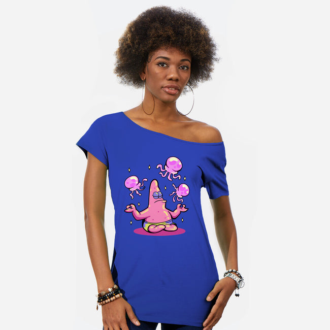 Star Meditation-Womens-Off Shoulder-Tee-nickzzarto