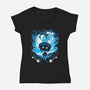 Darkness Button-Womens-V-Neck-Tee-Vallina84