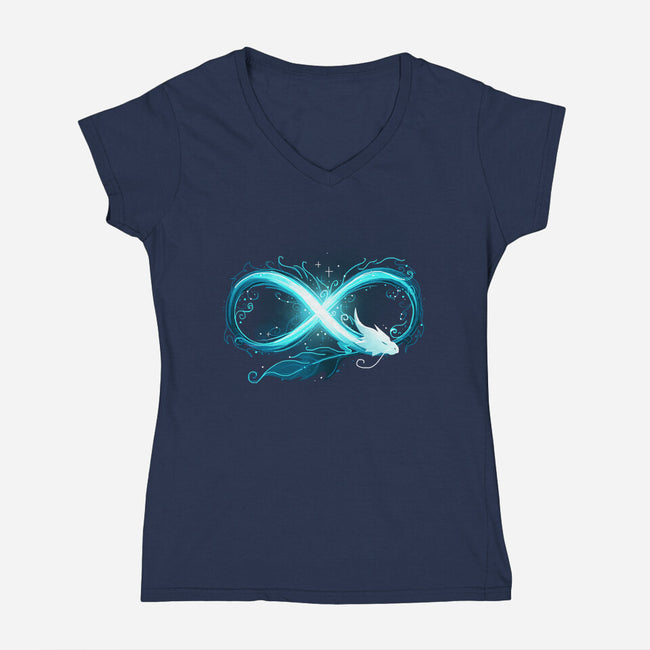 Infinity Dragon-Womens-V-Neck-Tee-Vallina84