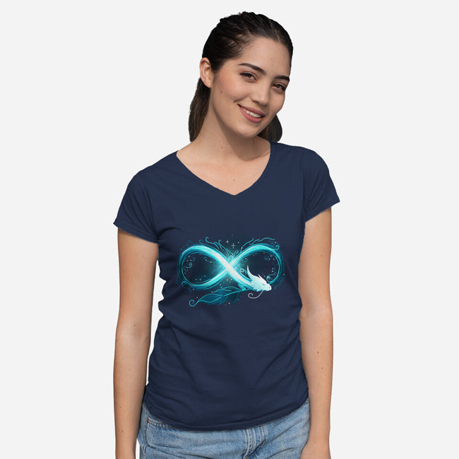 Infinity Dragon-Womens-V-Neck-Tee-Vallina84