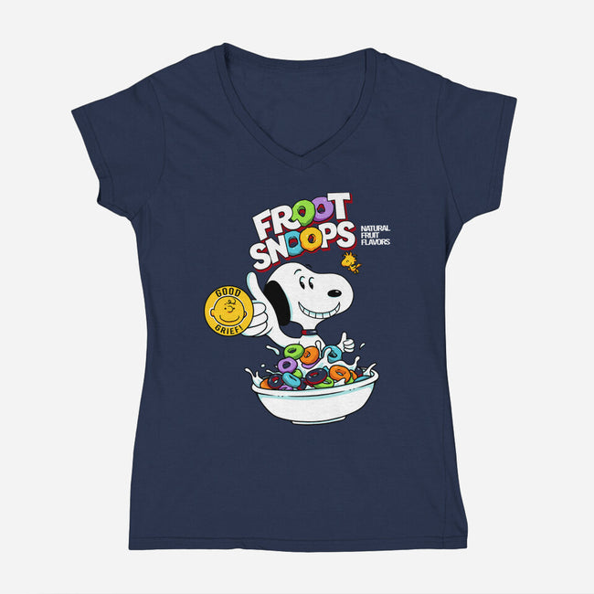 Froot Snoops-Womens-V-Neck-Tee-grevalra