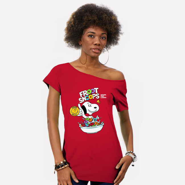 Froot Snoops-Womens-Off Shoulder-Tee-grevalra