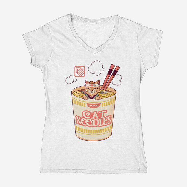 Instant Cat Noodles-Womens-V-Neck-Tee-vp021