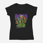 Ninja Turtles Vs The NYC Villains-Womens-V-Neck-Tee-Jc Jows