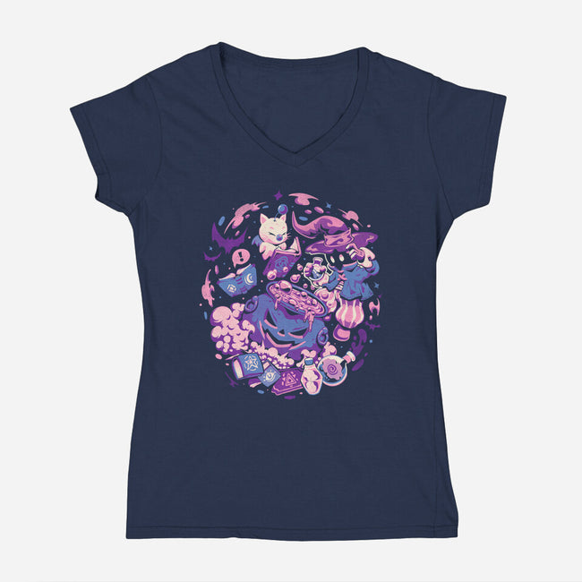 Mage Spell-Womens-V-Neck-Tee-eduely