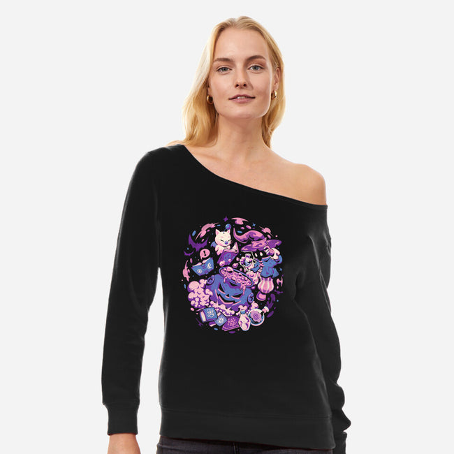 Mage Spell-Womens-Off Shoulder-Sweatshirt-eduely