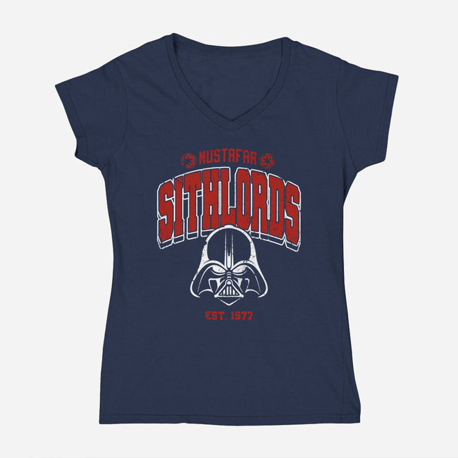 Mustafar Sith Lords-Womens-V-Neck-Tee-drbutler