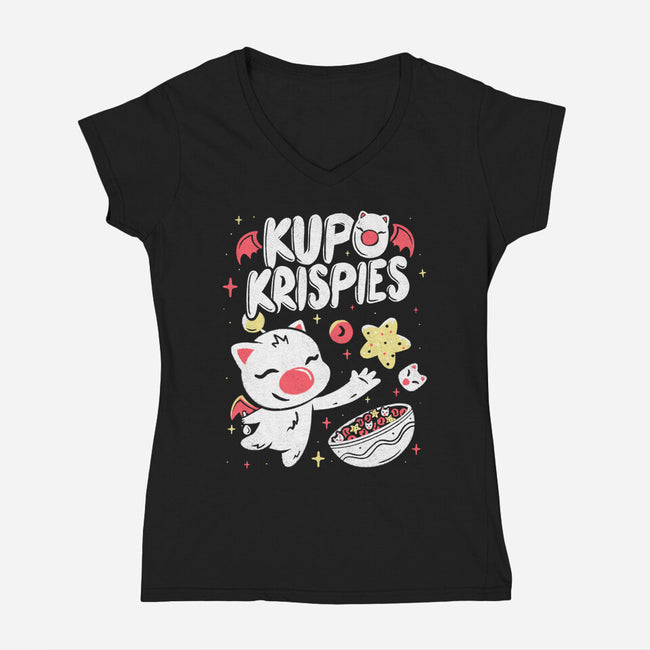 Kupo Krispies-Womens-V-Neck-Tee-Aarons Art Room