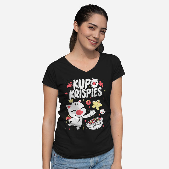 Kupo Krispies-Womens-V-Neck-Tee-Aarons Art Room