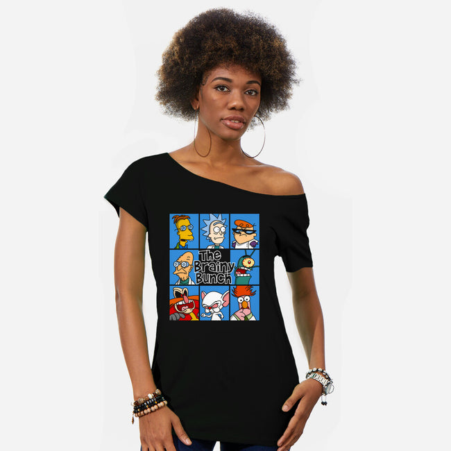 The Brainy Bunch-Womens-Off Shoulder-Tee-drbutler