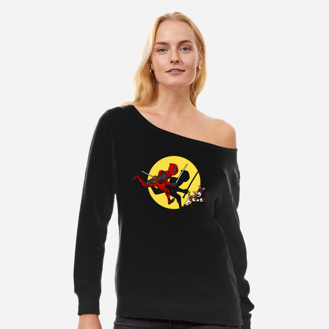 The Adventures Of Deadpool-Womens-Off Shoulder-Sweatshirt-drbutler