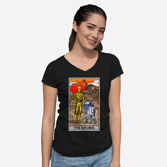 The Droids Tarot-Womens-V-Neck-Tee-drbutler