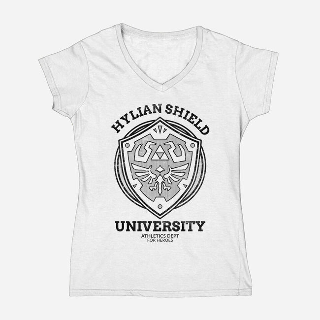 Heroes Shield-Womens-V-Neck-Tee-fanfreak1