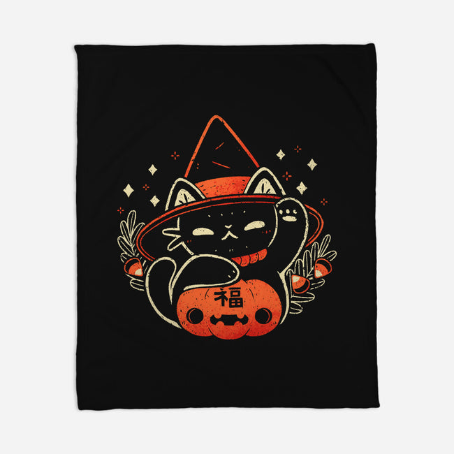 Halloween Maneki Neko-None-Fleece-Blanket-xMorfina