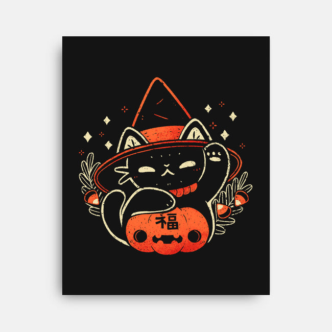 Halloween Maneki Neko-None-Stretched-Canvas-xMorfina