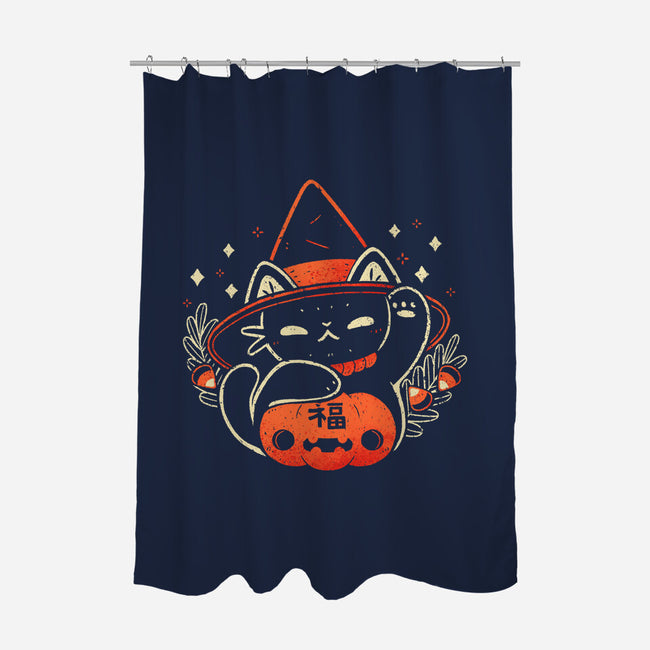 Halloween Maneki Neko-None-Polyester-Shower Curtain-xMorfina