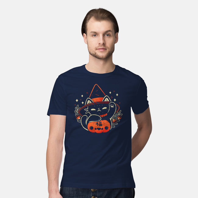 Halloween Maneki Neko-Mens-Premium-Tee-xMorfina