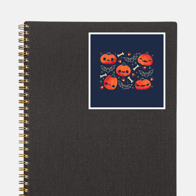 Cute Smiling Pumpkins-None-Glossy-Sticker-xMorfina