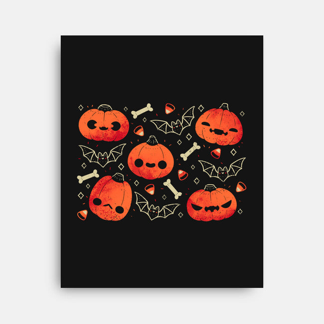 Cute Smiling Pumpkins-None-Stretched-Canvas-xMorfina