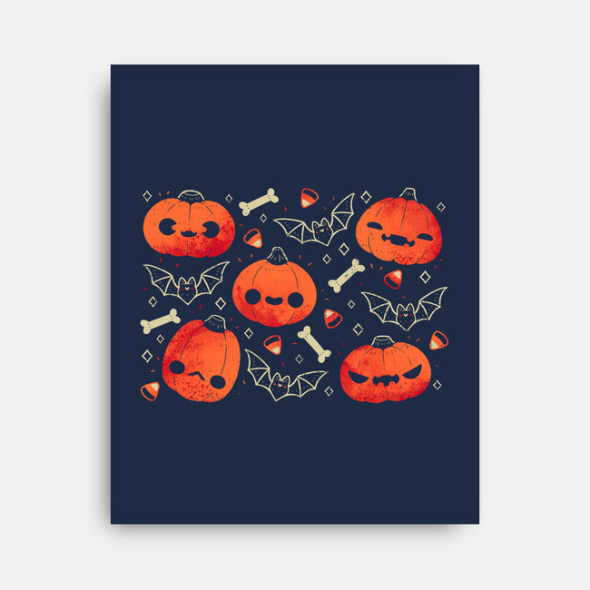 Cute Smiling Pumpkins-None-Stretched-Canvas-xMorfina