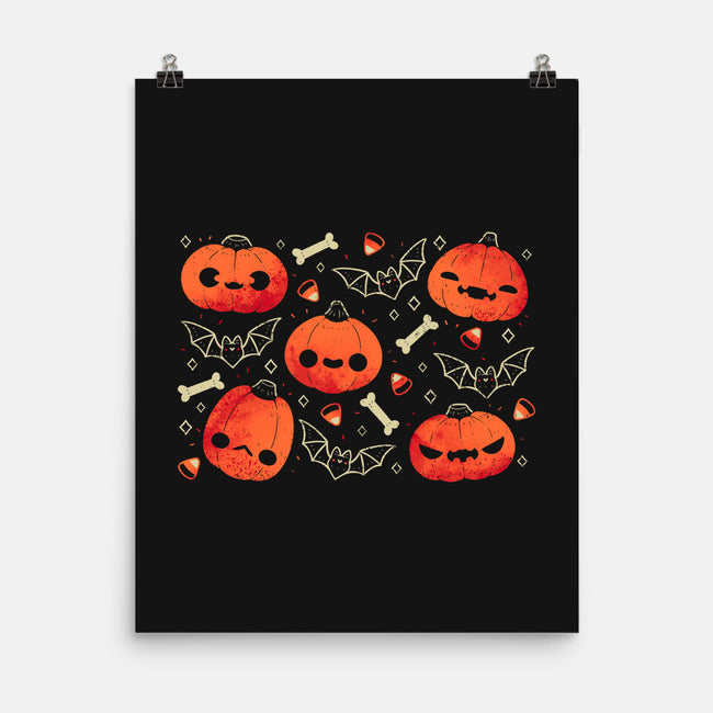 Cute Smiling Pumpkins-None-Matte-Poster-xMorfina